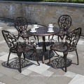 All weather cast aluminum outdoor furniture dining set garden chair and table set